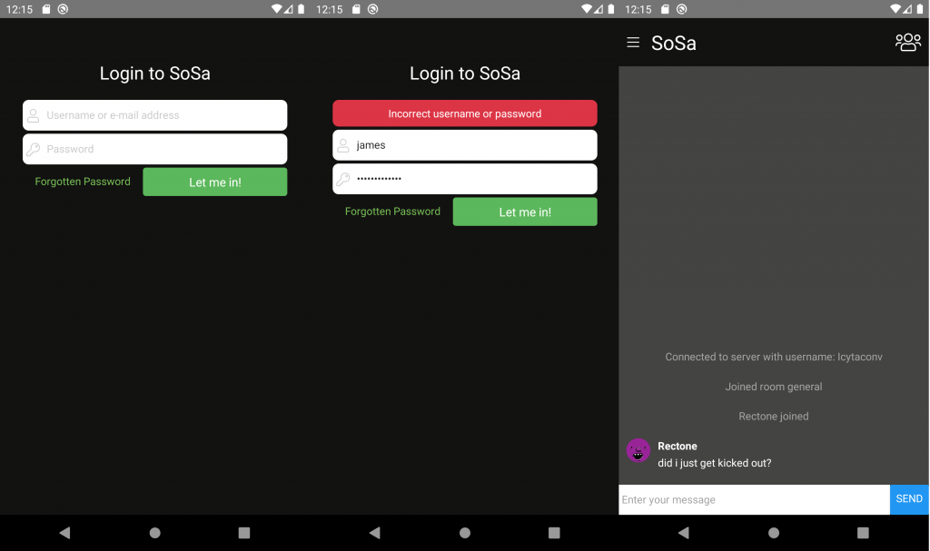 Showing the login flow